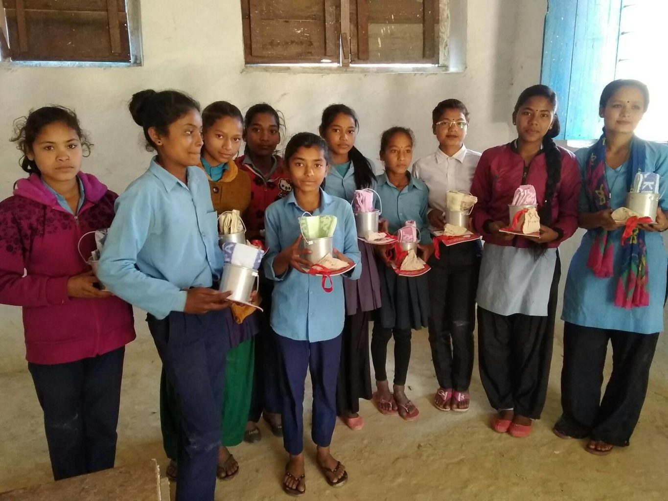 Mangalsen. The girls received menstrual cups and training