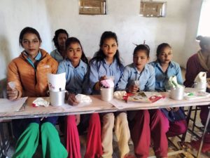 The girls received menstrual cups and training