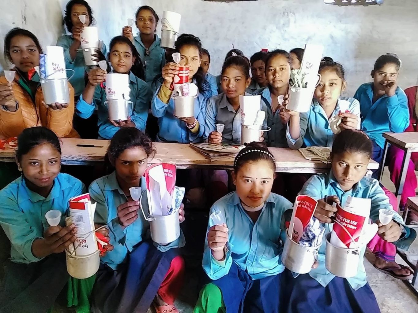 The girls received menstrual cups and training