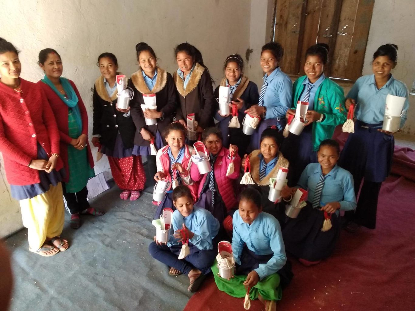 The girls received menstrual cups and training