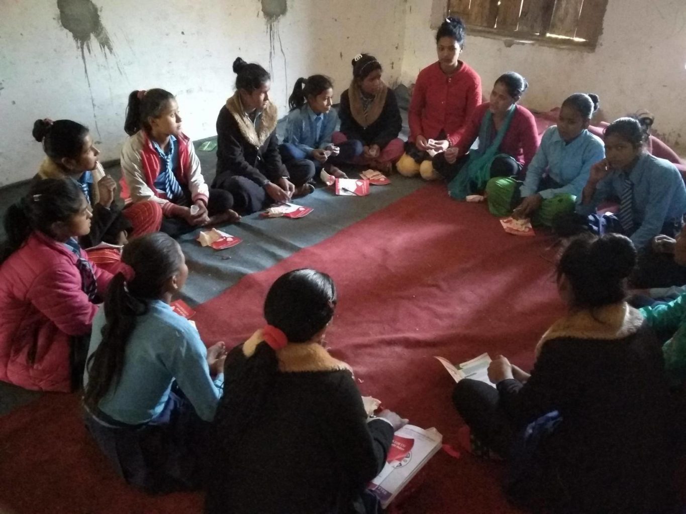 Mangalsen. The girls received menstrual cups and training