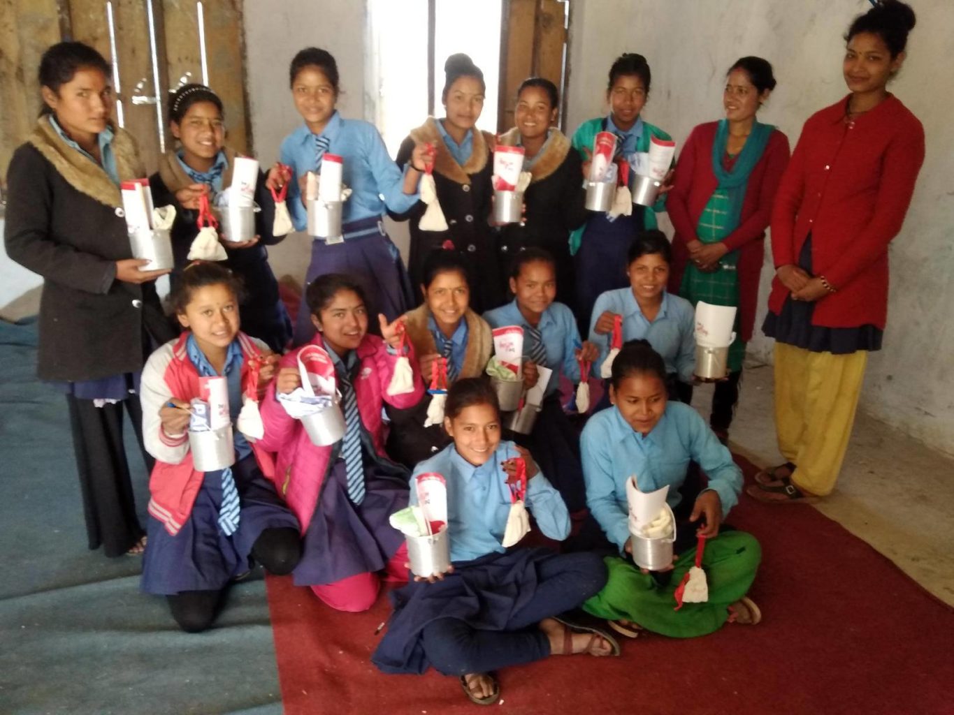 Mangalsen. The girls received menstrual cups and training