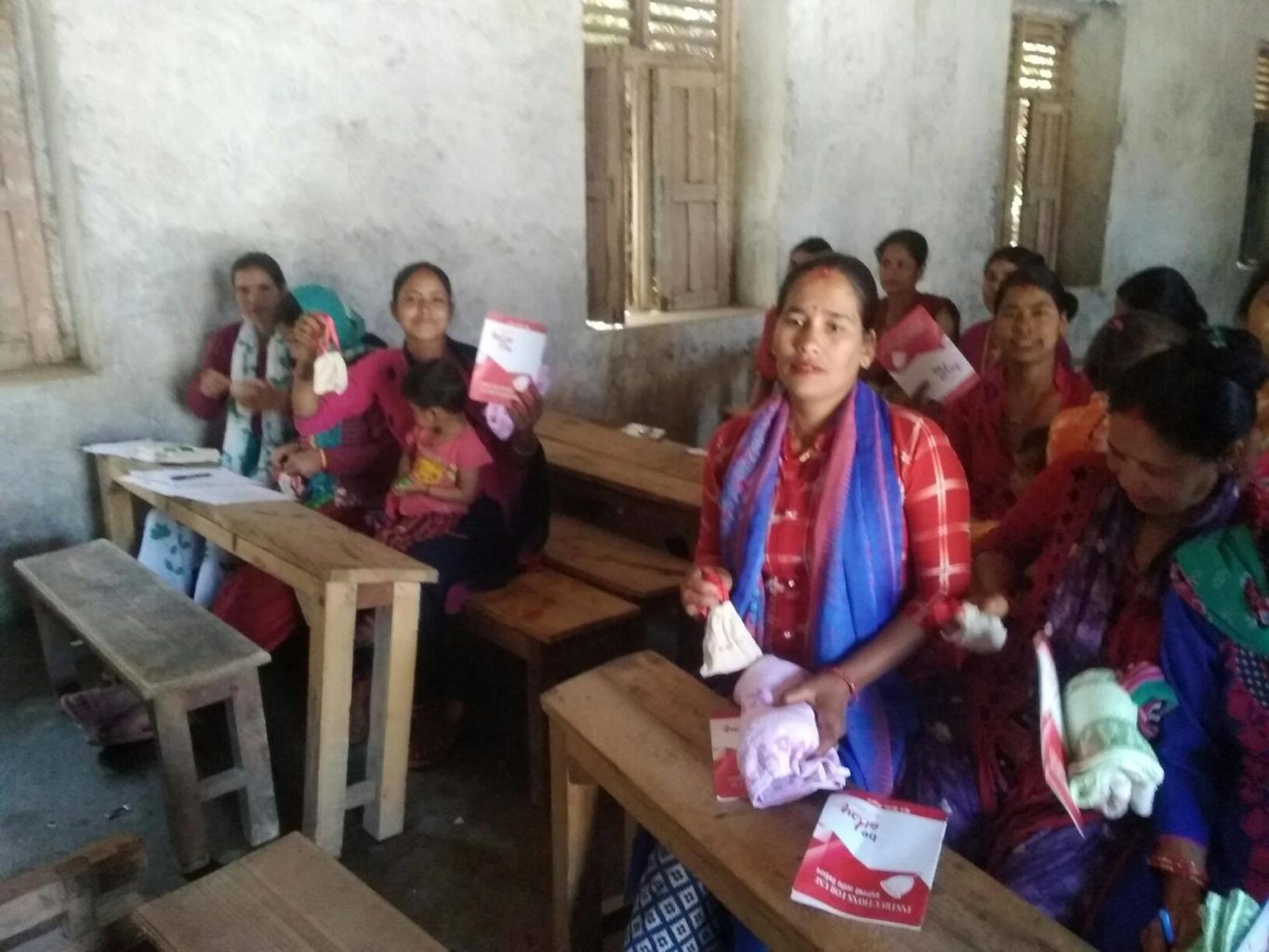 Mangalsen. The girls received menstrual cups and training