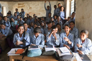 March 2017, in Kuntibandali. Manisha (second-right) is now our coordinator, then she was student