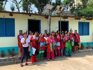 Manisha (first-left), with trainers, mentors, coordinators and volunteers the day we did a practical training in a school