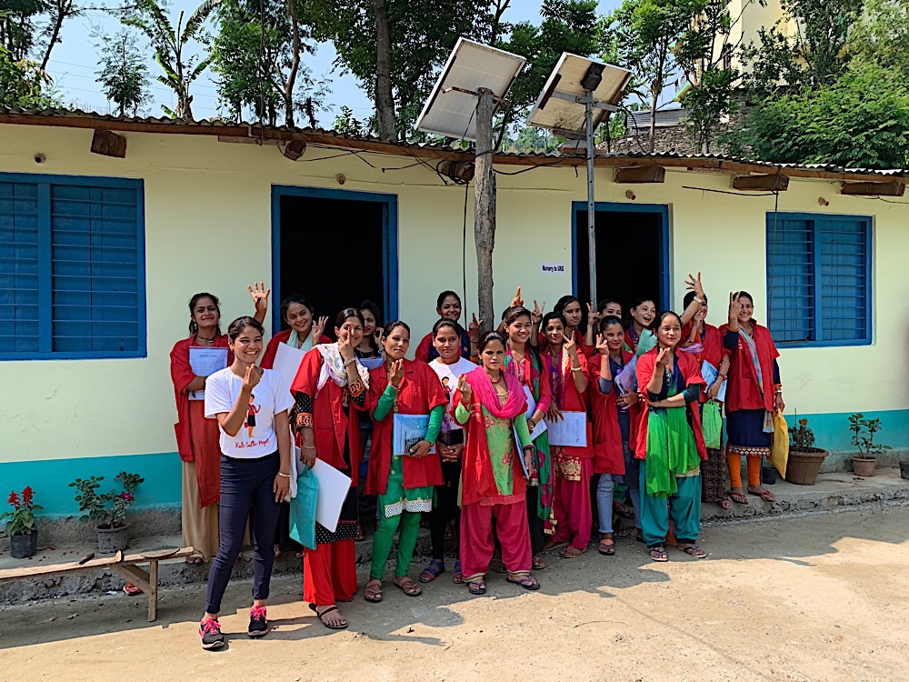 Manisha (first-left), with trainers, mentors, coordinators and volunteers the day we did a practical training in a school